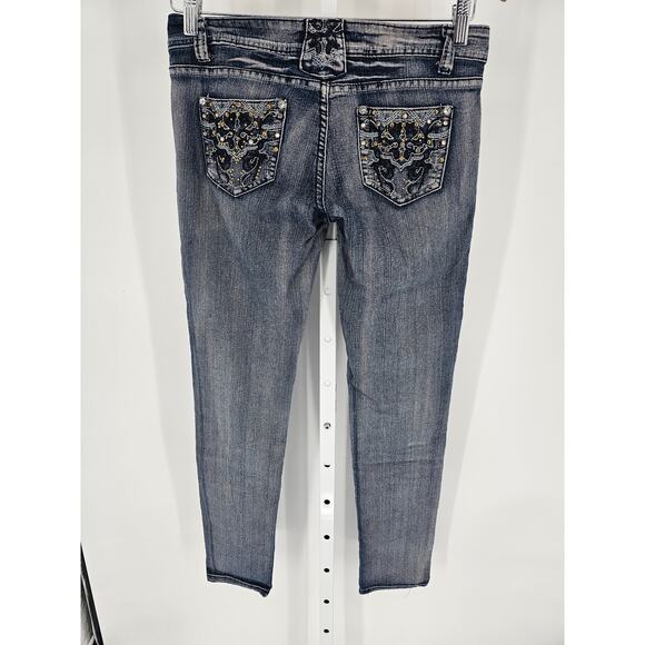 C. Ies Jeans Women's Low Rise Blue Button Closer Design Pockets Jeans Size 9 - Picture 6 of 6